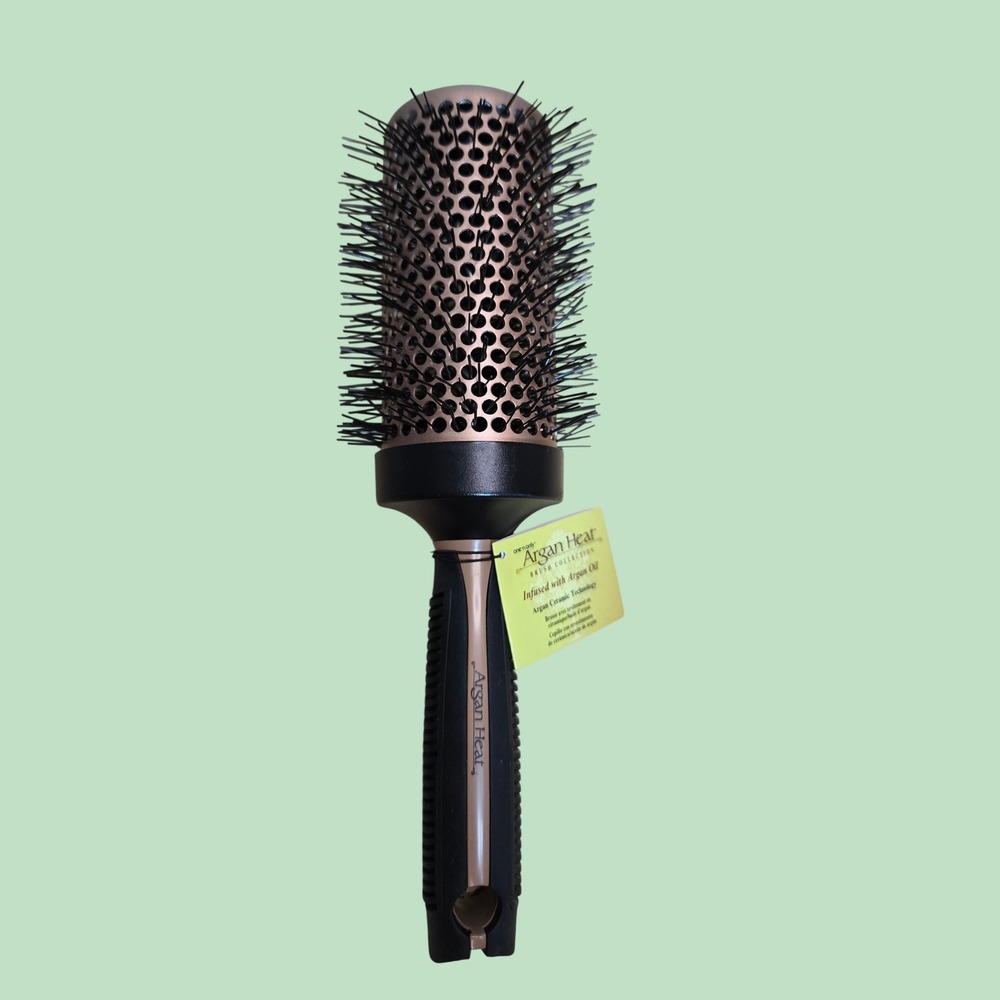 One 'n Only Argan Heat Large Round 3" Brush Argan Ceramic ONOMHBR3 Black Gold